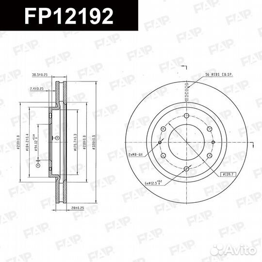 Диск тормозной FP12192 FAP Россия