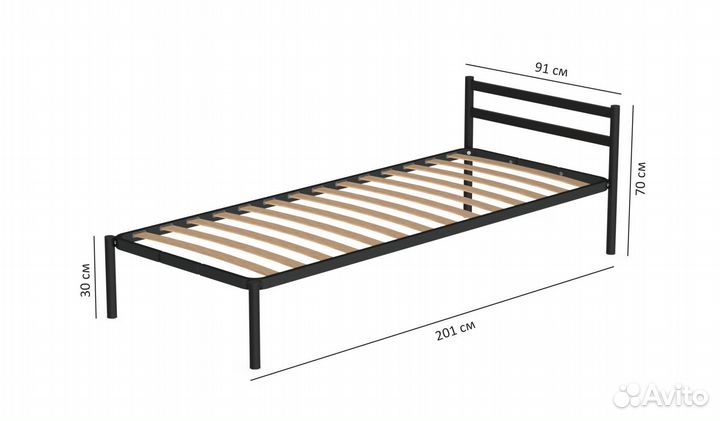 Кровать металическая односпальная бу