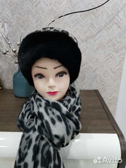 Шапка и шарф из кашемира женская