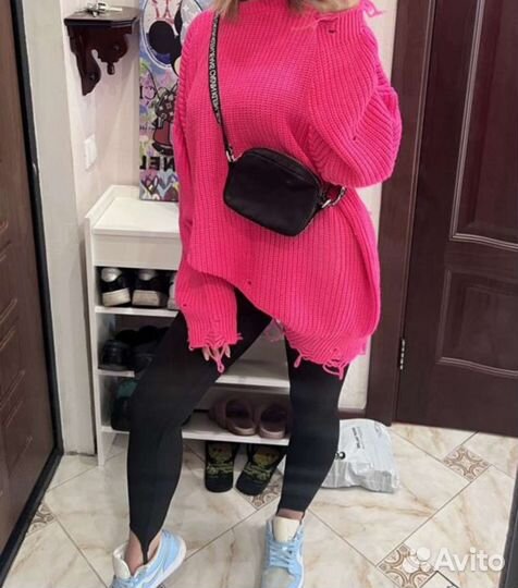 Удлинённый свитер-платье