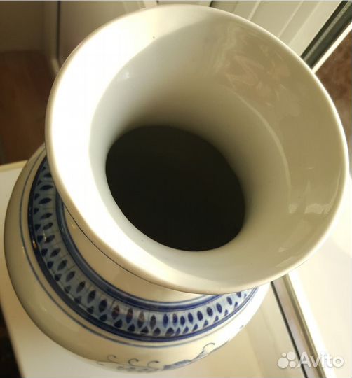 Гжель ваза большая оригинал ручной работы 1996 год