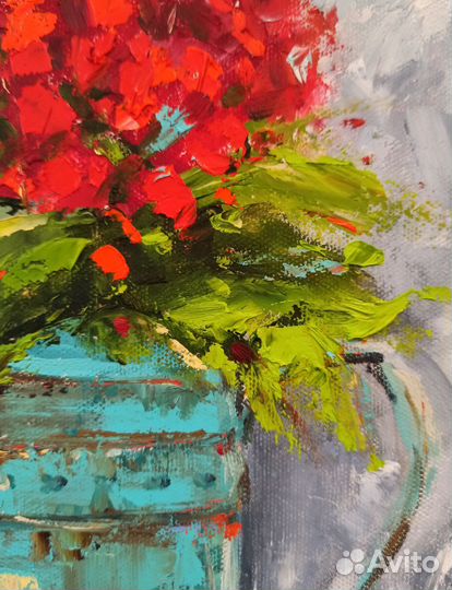 Букет цветов маслом на холсте