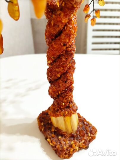 Денежное дерево янтарное янтарь 30 см