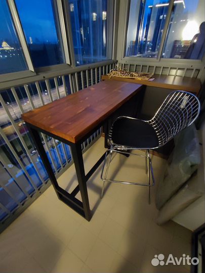 Стол лофт из массива дерева. Доставка