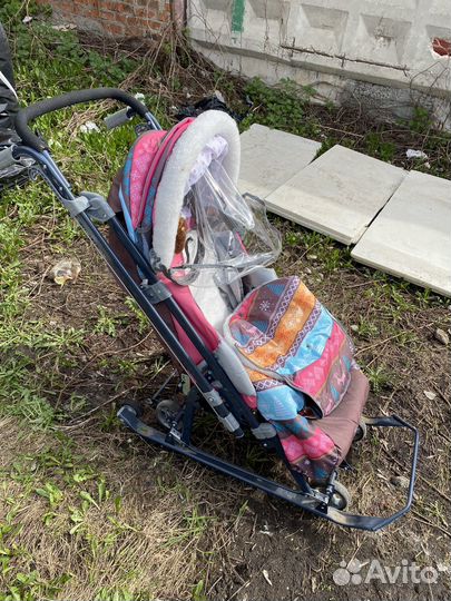 Детские санки коляска ника