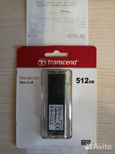 SSD диск Transcend M.2 110S 512 Гб Gen3 x4 TLC