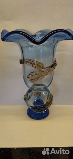 Ваза цветное стекло винтаж. СССР
