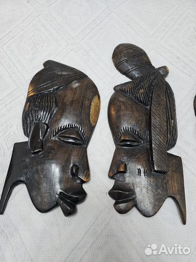 Винтажные маски африка Китай чёрное дерево