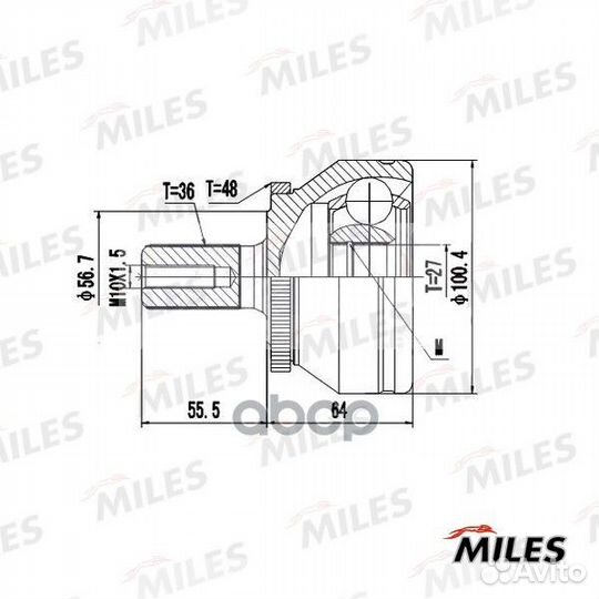 Шрус volvo XC90 I 2.5T-3.2 02-12 нар. ABS ga206