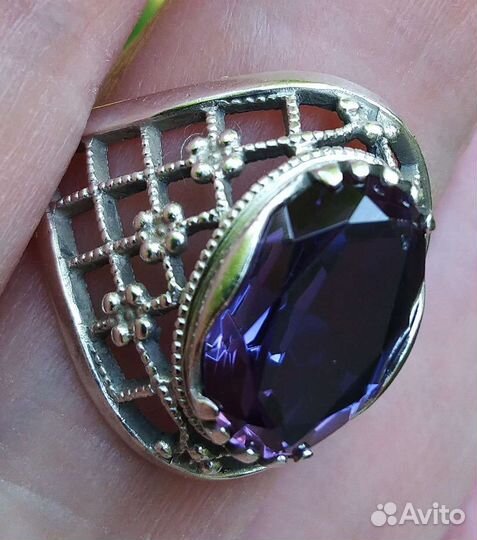 Кольцо аметист серебро зв 875 пр гост СССР