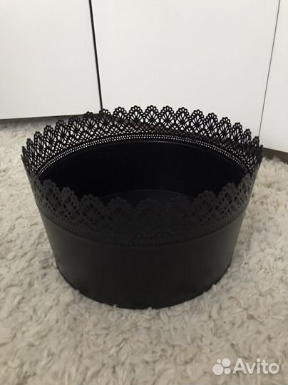 Кашпо икеа Скурар черное