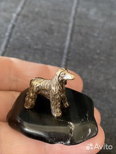 Афганская борзая латунь фигурка собака