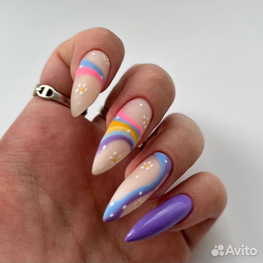 Маникюр покрытие гель-лак, наращивание ногтей