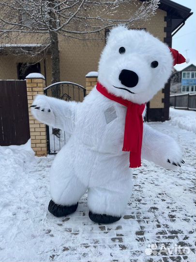 Ростовой костюм белого медведя, шарф