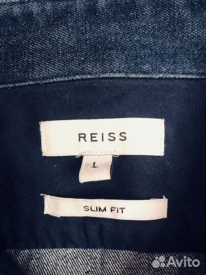 Джинсовая рубашка мужская Reiss slim fit размер L