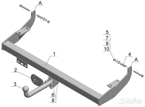 Фаркоп hyundai porter (2007) (AvtoS HY 19)