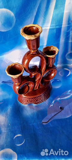 Подсвечник глиняный