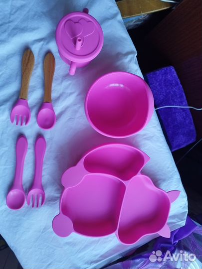 Набор детской силиконовой посуды