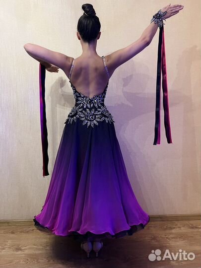 Платье для бальных танцев стандарт ю2, молодежь, в