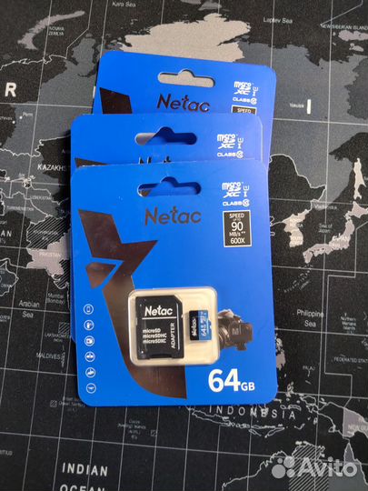 Карта памяти MicroSD netac 64 гигабайта