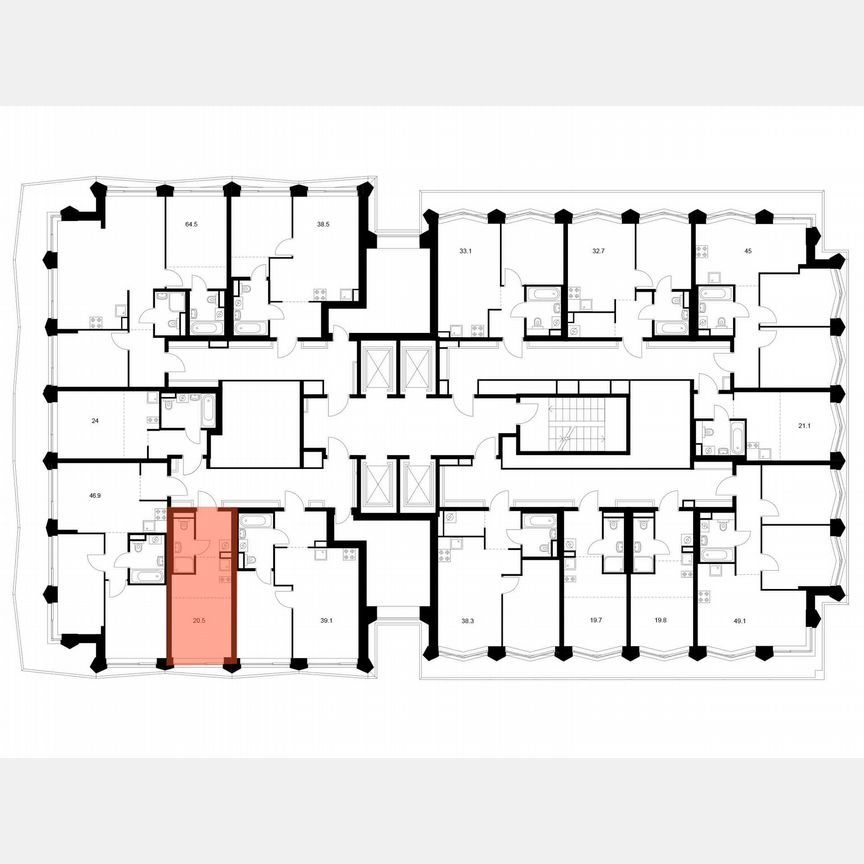 Квартира-студия, 20,5 м², 21/31 эт.