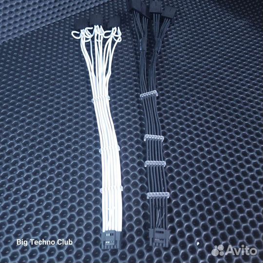 Кабель 12vhpwr моддинг чёрный/белый