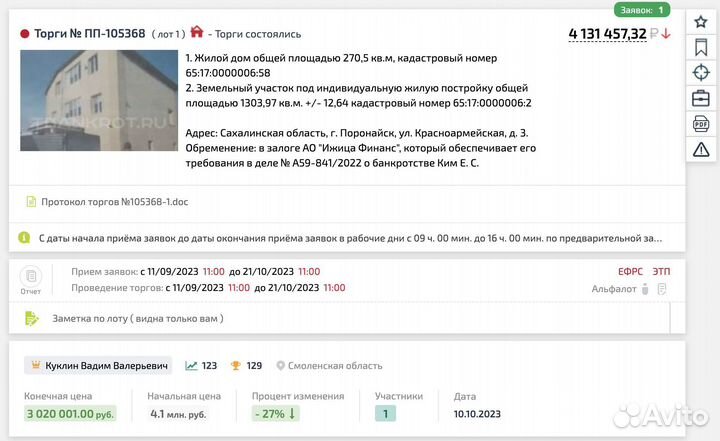 Агент на торгах в Томске. Подача заявок, участие