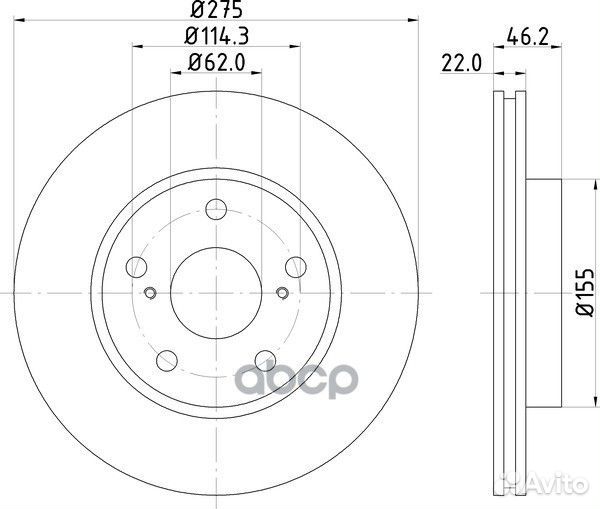 Диск тормозной перед ND1022K nisshinbo