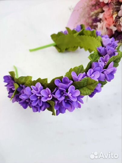 Ободок Сирень / ободок с цветами