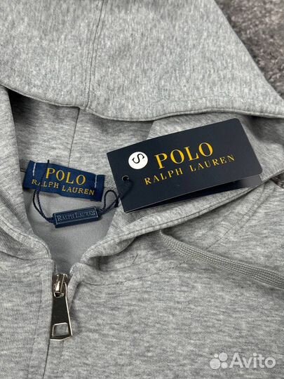 Зип худи polo ralf lauren серый и черный