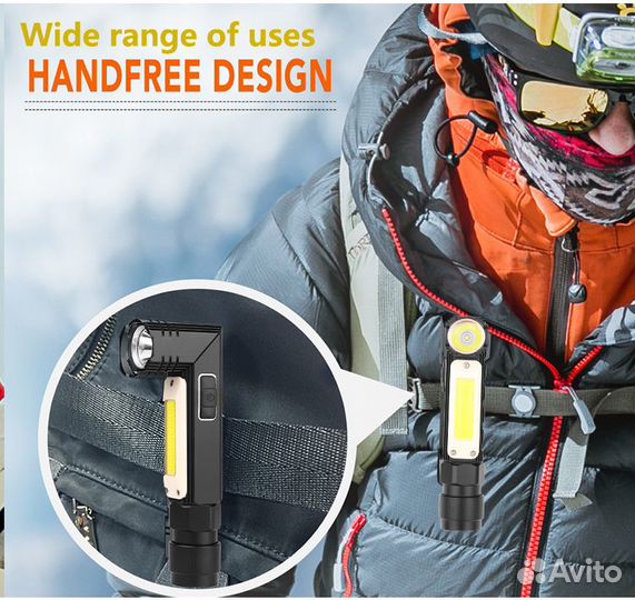 Фонарь универсальный магнитный наклонно-поворотный