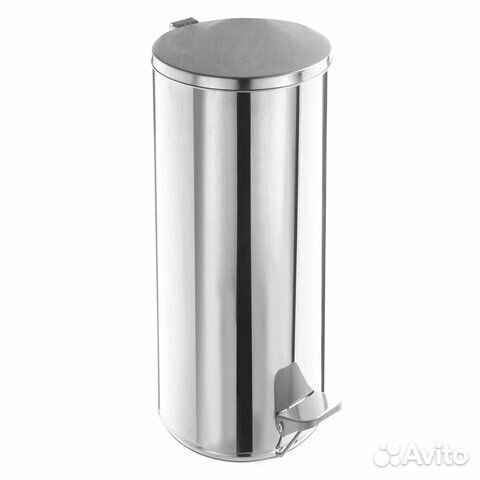 Ведро для мусора с педалью, усиленное, титан, 30 л