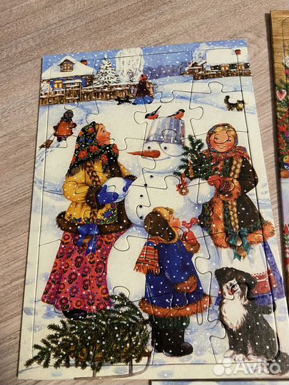 Пазлы 20*30 см детские 5 шт Русская зима. Сказки