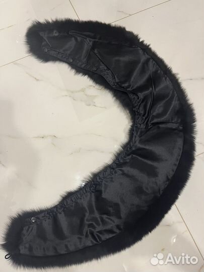 Воротник песцовый черный