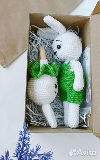 Подарочный набор для новорожденного/игрушка зайчик