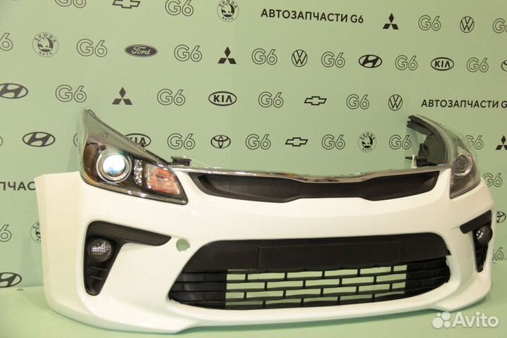 Бампер Передний белый в сборе Kia Rio 17 - 20 год