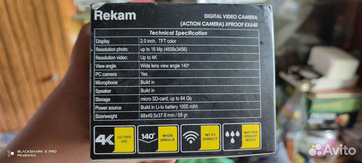 Экшн камера rekam proof ex640 4k
