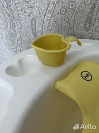 Ванночка для купания Happy Baby белый/желтый