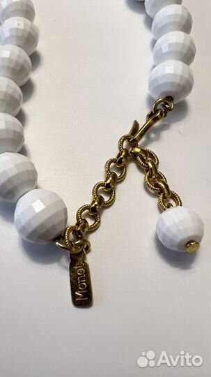 Бусы колье белые винтаж monet США