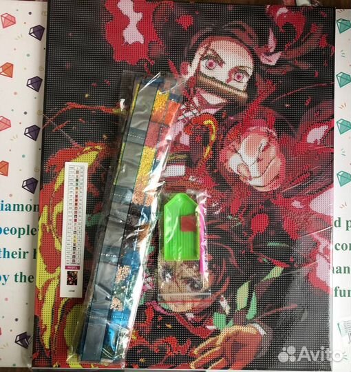 Алмазная мозаика большая аниме с подрамником клино