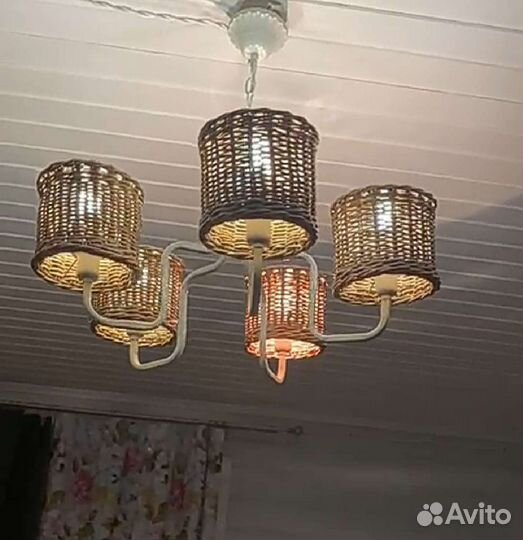 Плафоны для люстр, абажур, торшер из бумажной лозы