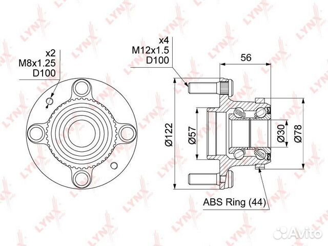 Ступица задняя в сборе с ABS KIA Sephia(FA) 1.5-1