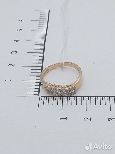 Золотое кольцо с фианитом 17р