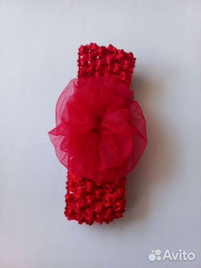 Повязка-резинка на головку новорожденной