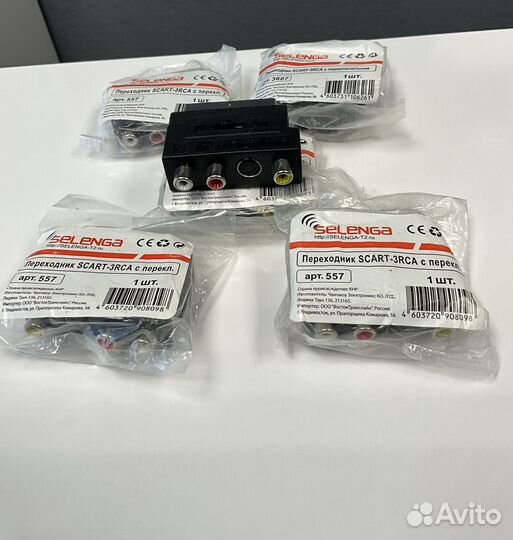 Переходник scart 3 rca с переключателем