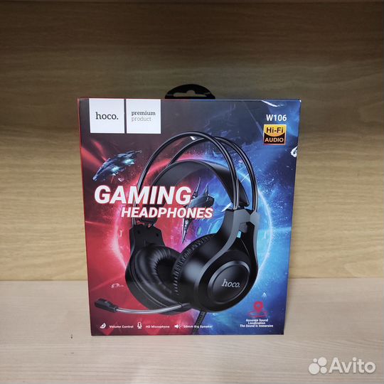 Проводные игровые наушники Hoco W106, с микрофоном