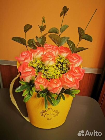 Букет из мыльных роз