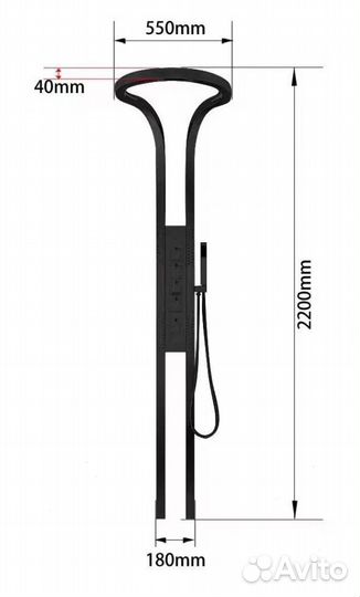 Эксклюзивная душевая система водопад 5 в 1