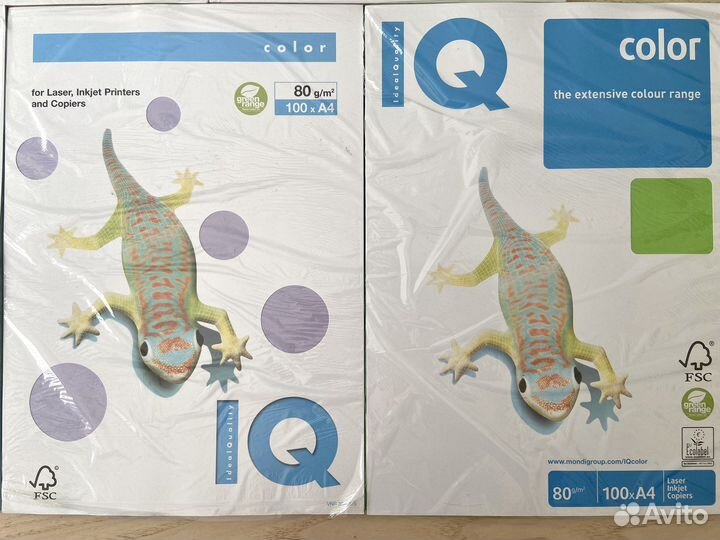 Бумага цветная А4 для печати IQ Color