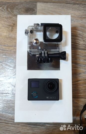 Экшн камера 4К Wi-Fi с подводным боксом и креплени